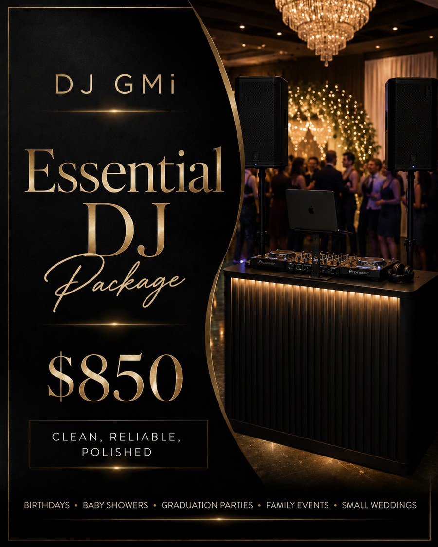 Essential DJ Package — DJ GMi package starting at $850